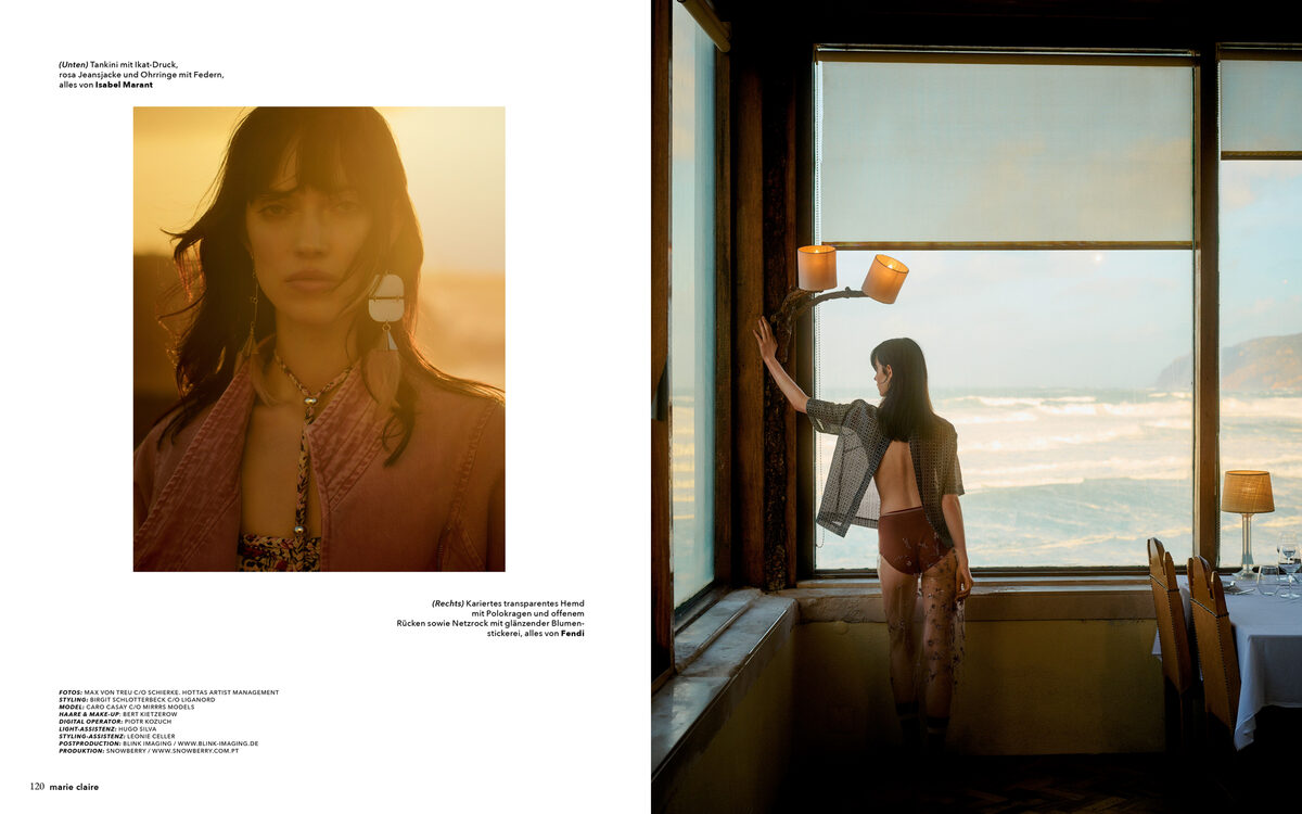 'Life in Flow' - Editorial, cover and film for <b>MARIE CLAIRE</b> Germany, produced in Guincho, Portugal, by fashion photographer <b>MAX VON TREU</b>