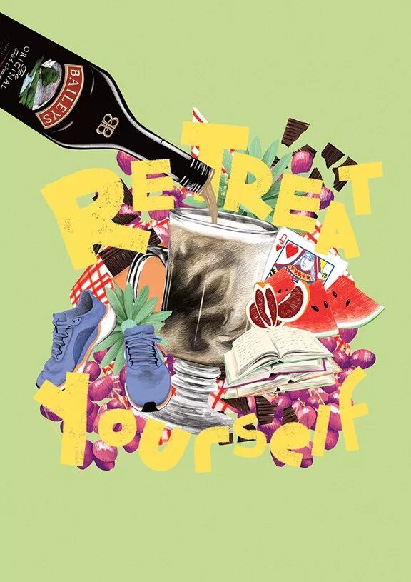 Stylist Magazine x Baileys by illustrator <b>Paul Ryding c/o MAKING PICTURES</b>