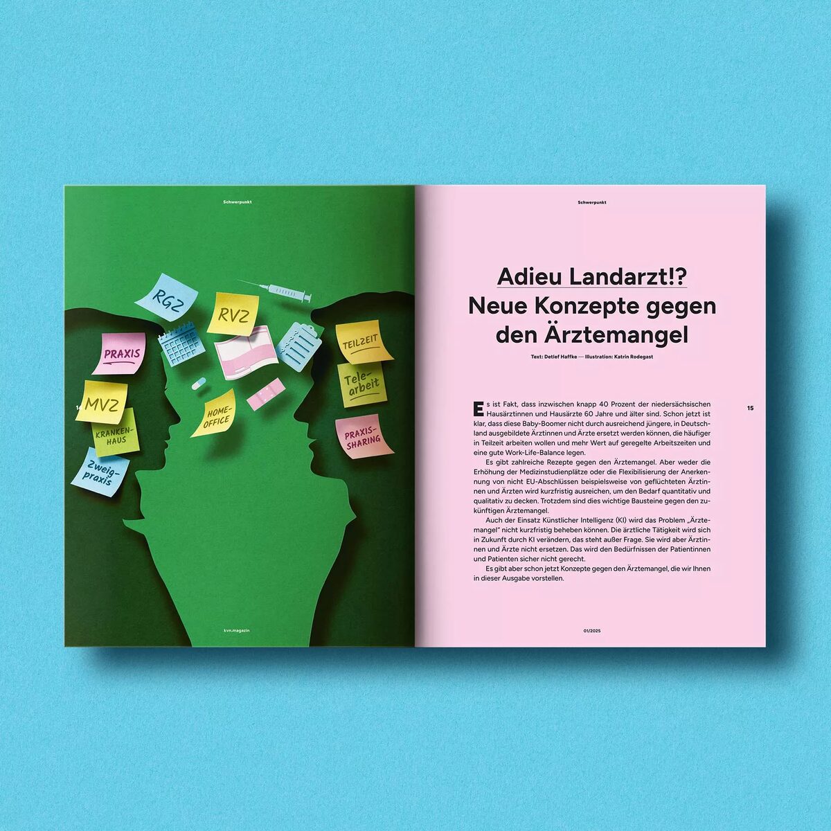 'Medical Care in Transition' - Paper Work b<b>y&nbsp;KATRIN RODEGAST c/o 2AGENTEN</b> for <b>KVN.MAGAZIN</b>