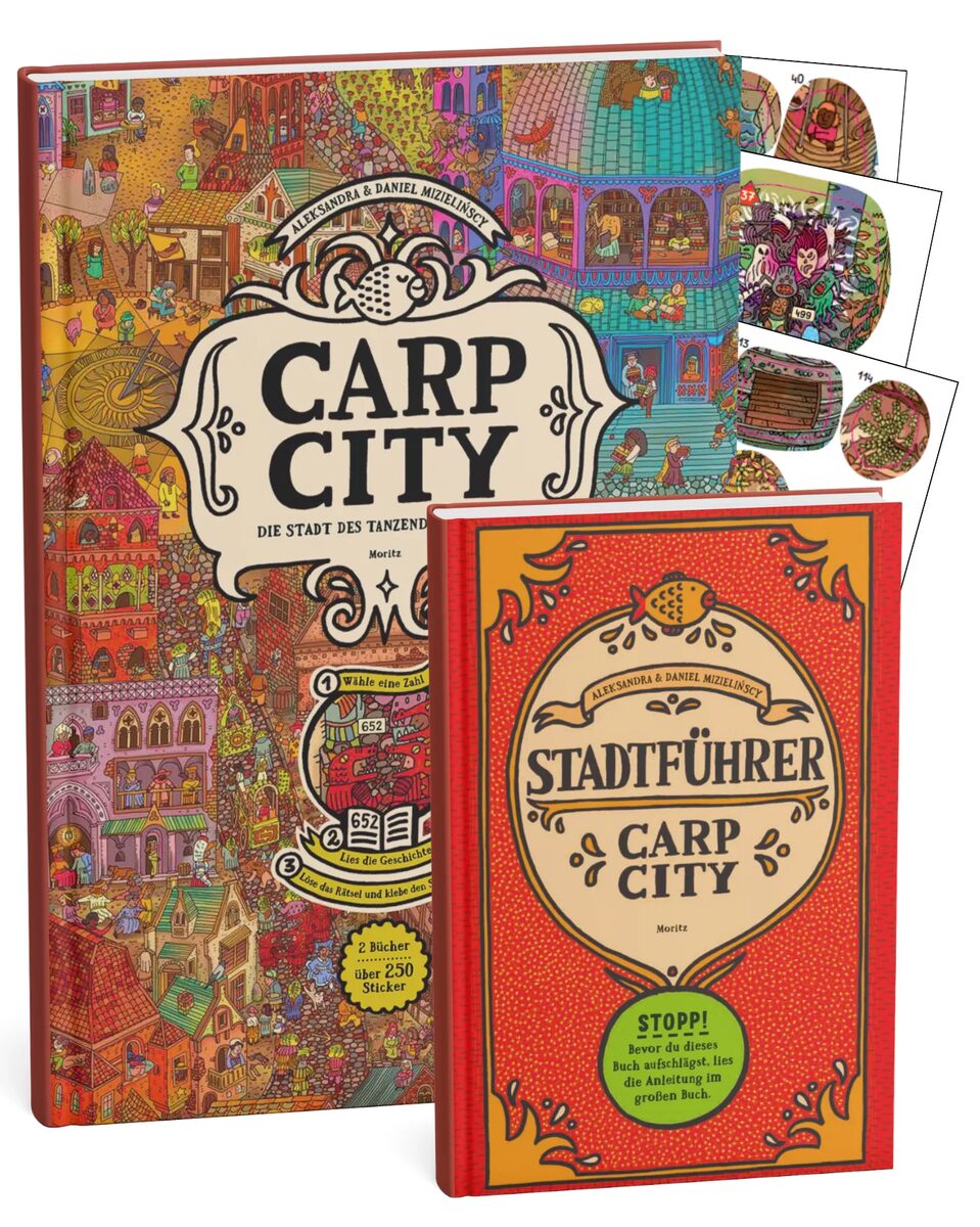<b>CARP CITY</b> - A Playable Wimmelbook:<b> Aleksandra Mizielińska and Daniel Mizieliński </b>Combine<b> Illustration, Storytelling &amp; Game Design</b>