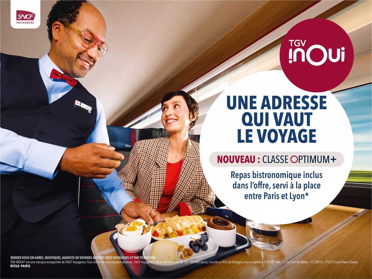 'Nouveau: Classe Optimum' - Louise Carrasco photographed the campaign for the new service of the French TGV INOUI