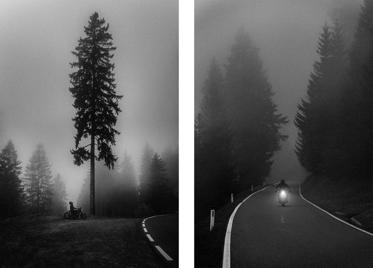 Lost in the Alps - Jan Eric Euler photographed for Crooked Motorcycles