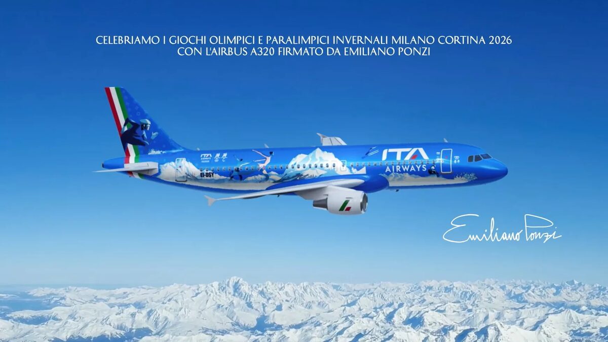 ITA Airways x Milano Cortina 2026: Emiliano Ponzi designs Olympic special livery