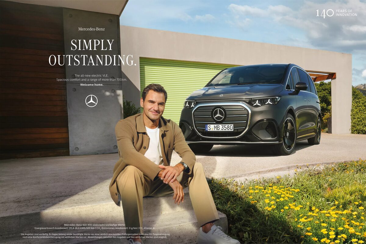recom X Preuss und Preuss present global launch campaign with Roger Federer for the new Mercedes-Benz VLE