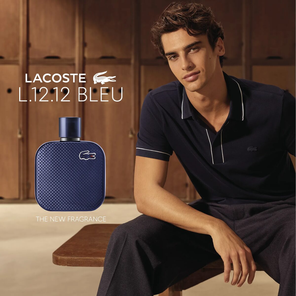 The dashing Italian Francesco Cicerchia is the face of the campaign for the men's fragrance Lacoste L.12.12 Bleu Eau de Parfum - photographed by Nicolas Valois