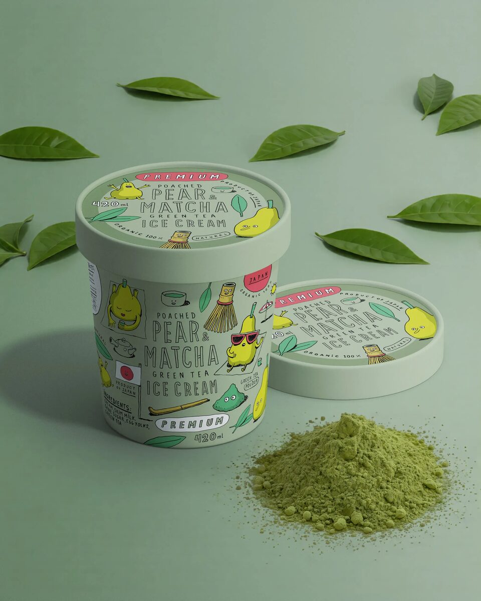 Poached Pear & Matcha – Bertone Studio Serves Up a Playful Packaging Concept