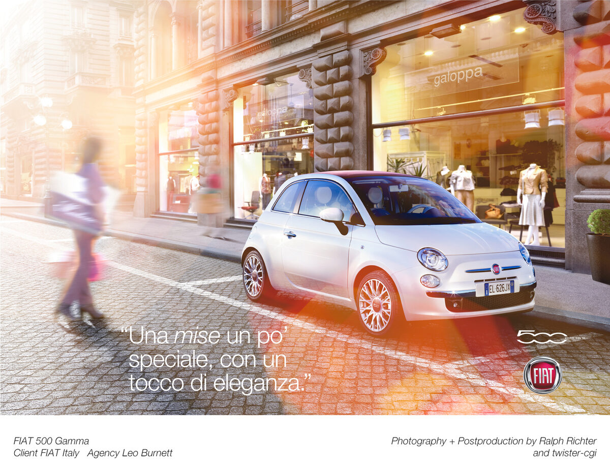 NEW : Ralph Richter, Transportation, CGI and Architecture photographer, Düsseldorf; FIAT 500 Gamma and 3D animation for DUPONT (Automotive Paint & Coatings)