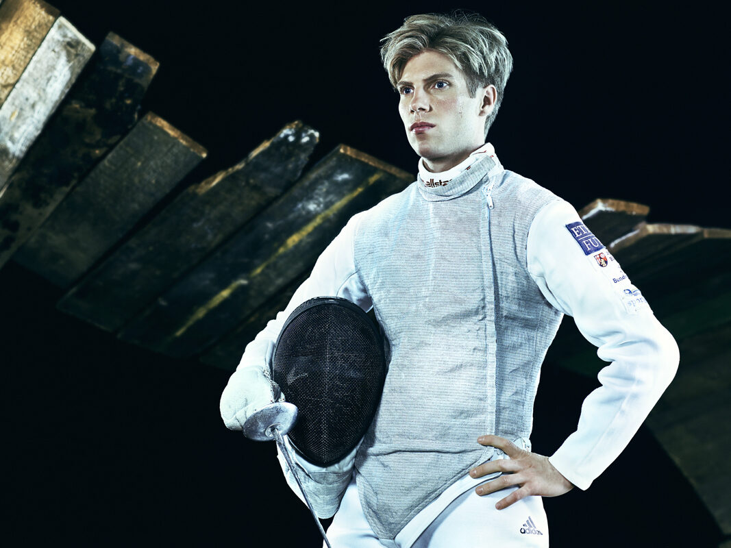 Ramona Reuter : foil fencing superstar Peter Joppich, Guerlain beauty advertorial with photographer Rafaela Pröll for 1ST magazine, COCOON mag and JEWEL cover spread