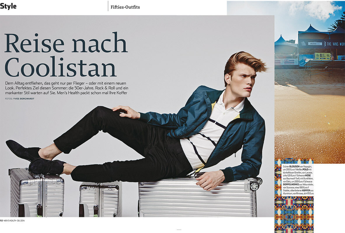 "Reise nach Coolistan" in der Deutschen MEN'S HEALTH - Grooming Tricia LE HANNE