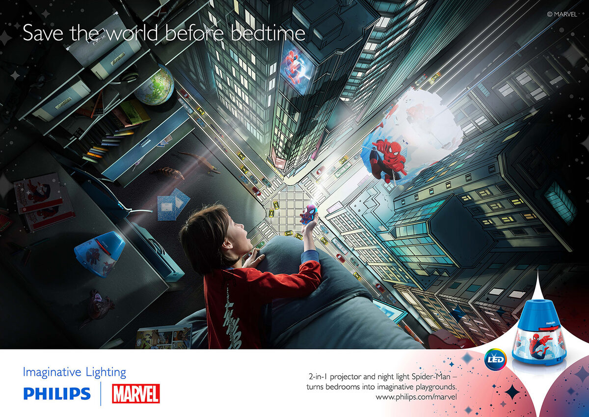 PHILIPS hero light campaign picture - by Fulco SMIT ROETERS (photography), Freek VAN HAGEN (illustration) and Ger VENDEL (post-production)