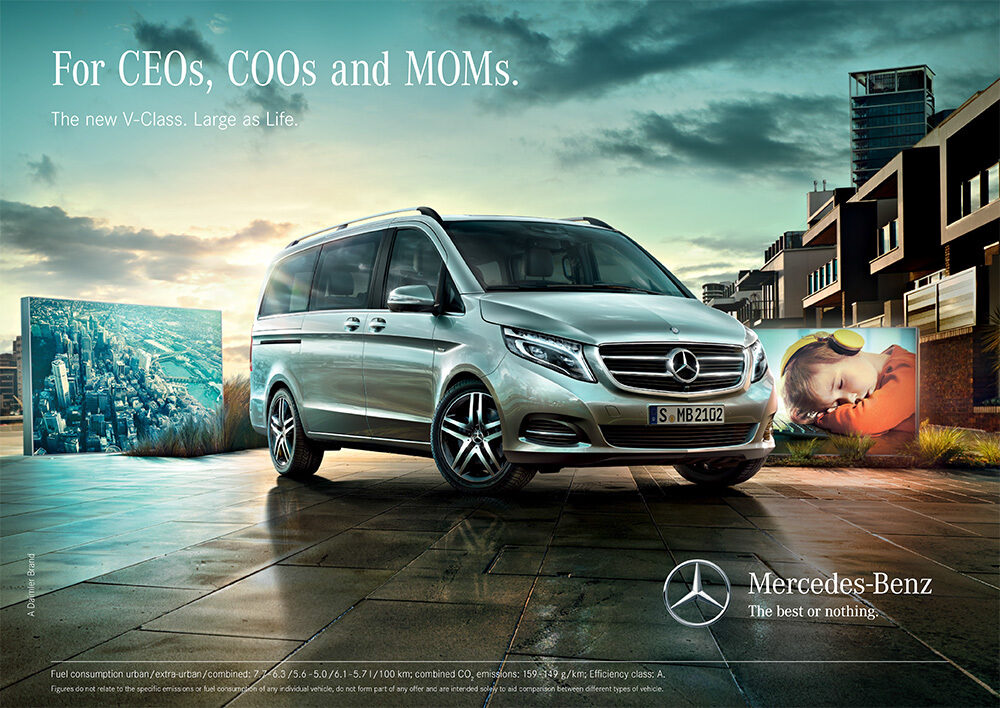 Anke Luckmann shoot the new MERCEDES BENZ V CLASS for Lukas Lindemann Rosinski and Panama advertising agency