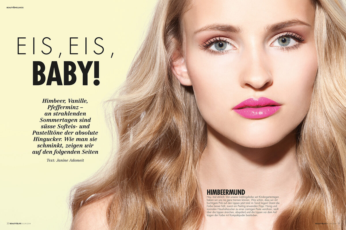 "Eis, Eis, Baby!" Die Beauty-Strecke für das Magazin BEAUTY & LIFE- Hair & Make-up Suzana SANTALAB