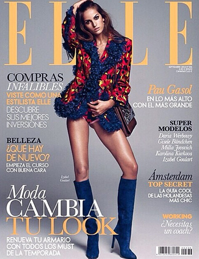 Izabel GOULART graces the cover of ELLE Spain September 2014
