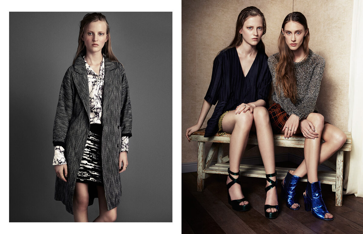 Triple fashion threat for the 'Double Fraction' editorial in ODALISQUE mag: Linda SUNDQVIST (hair & make-up), Rebecca COHEN (styling) and Rickard ARONSSON (photography)