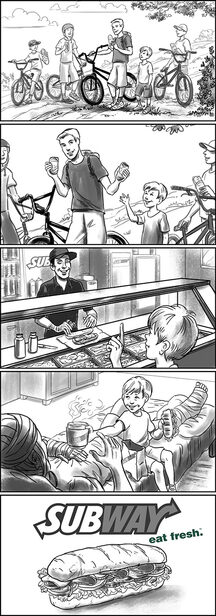 <b>Éric CARON</b> kreiert das Storyboard für den neuen SUBWAY Canada TV-Spot