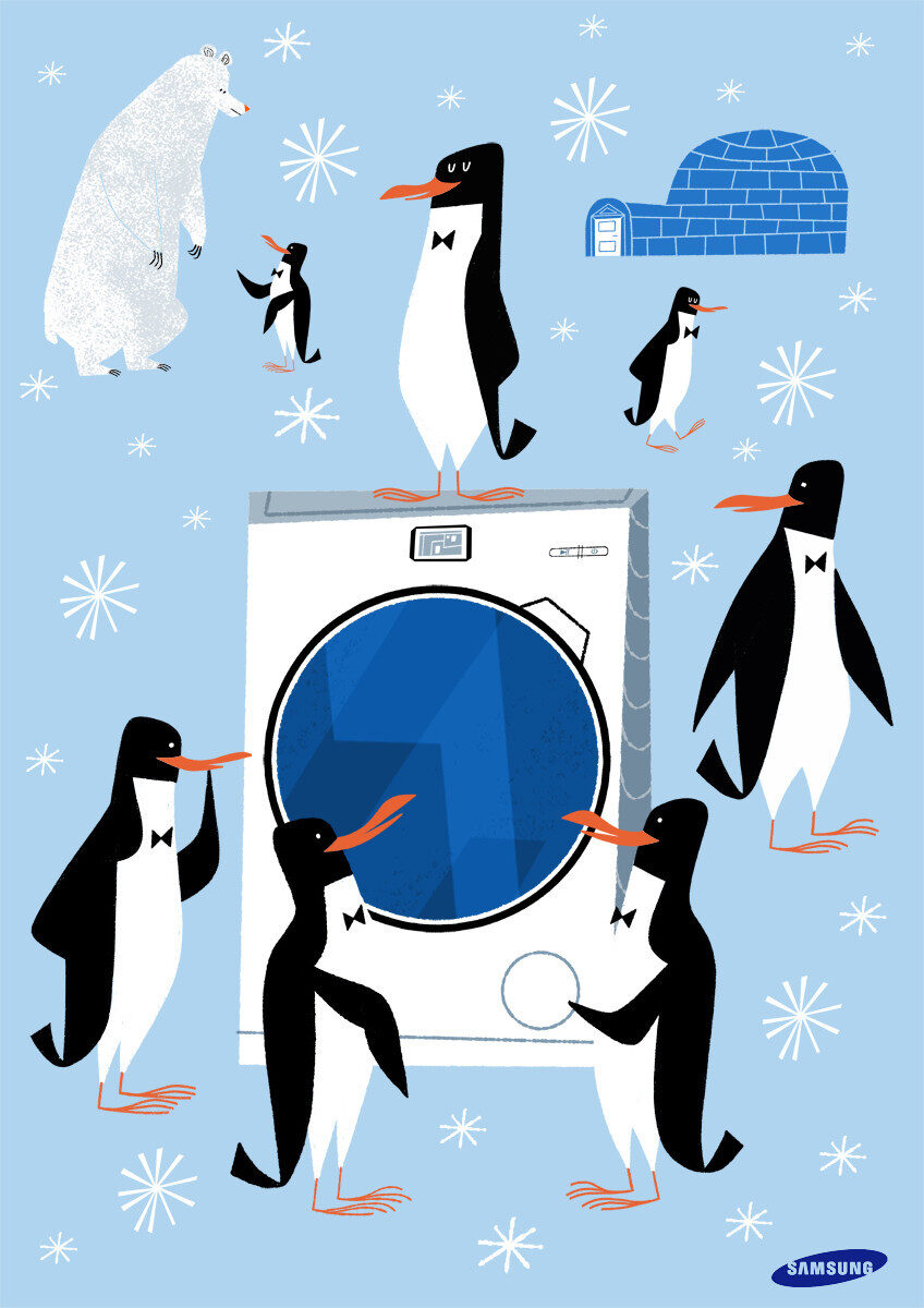 AGENT BAUER artist Klas FAHLÉN illustrates for SAMSUNG - we have the motif on GoSee