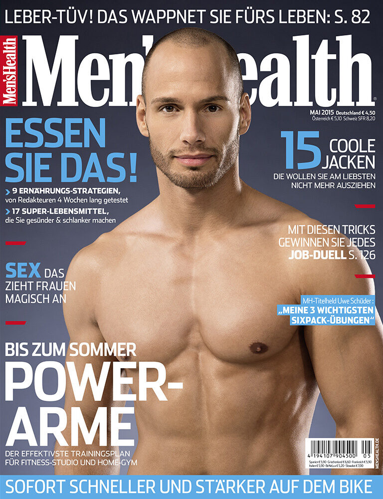 Frithjof Ohm & Pretzsch : in nightly Hamburg with the VW Scirocco GTS and MEN’S HEALTH 'Big Arms' May 2015 cover spread