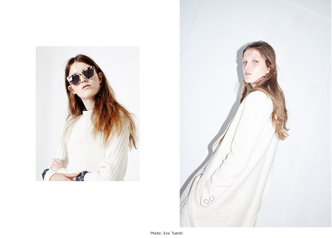 Model Tessa Bruinsma proves she has the total fashion insight in EYEWEAR mag – styling by Saskia SCHMIDT c/o BIGOUDI