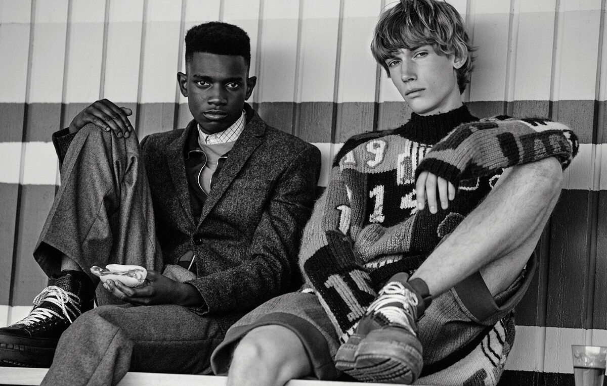 'Saw you at the race track' - Truls M. and George K. between jockeys and  fashion flair on BON.SE. Photos by Johnny KANGASNIEMI, styling by Martina ALMQUIST c/o LUNDLUND