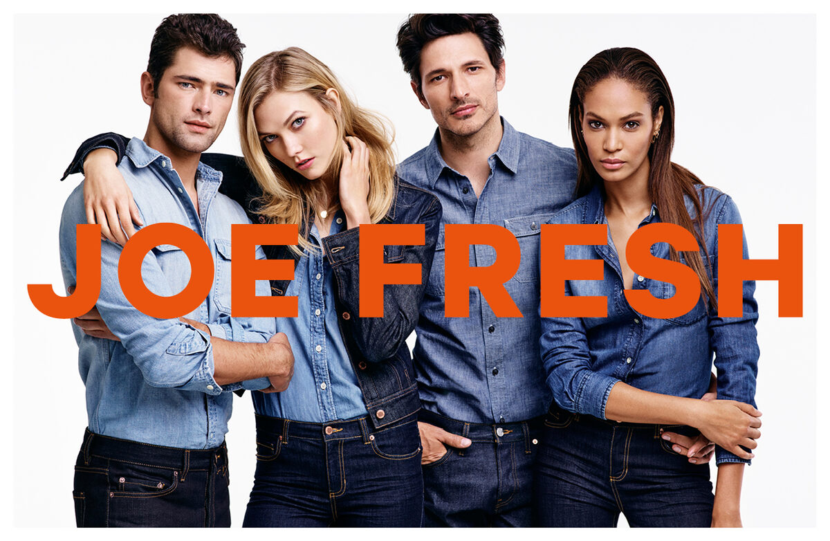 JOE FRESH top model campaign with Andres Velencoso Segura, Sean O'Pry, Karlie Kloss, and Joan Smalls. Photos by <b>Johan SANDBERG</b>, styling by <b>Ellen AF GEIJERSTAM</b>