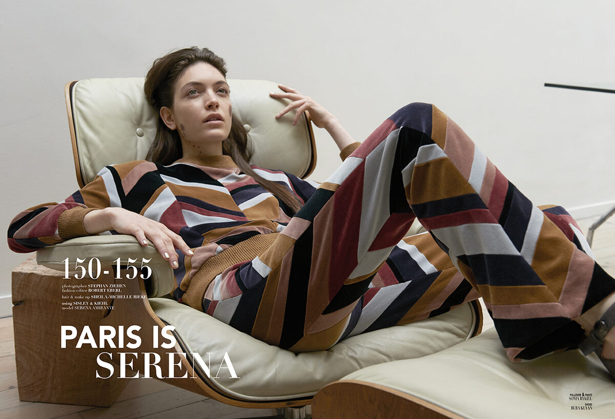 'Paris is Serena', eleganter Seventies Flow im LE MILE Mag - Hair und Make-up Sheila Michelle RIEKE c/o LOUISA ARTISTS