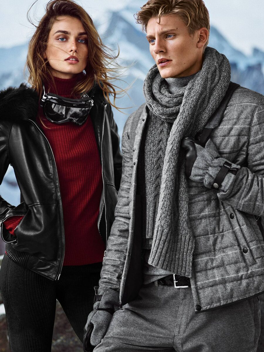 Mikkel Jensen und Andreea Diaconu präsentieren die MASSIMO DUTTI Après Ski Limited Collection. Fotos HUNTER & GATTI