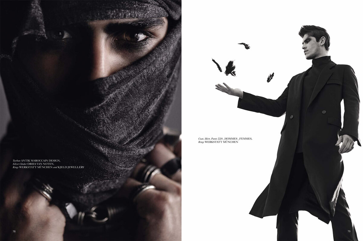 Thomas SCHMIDT : Dark Descendant - markante Men's Fashion Coverstrecke im QUALITY MAGAZIN, PEEK & CLOPPENBURG und J'N'C Titel-Story