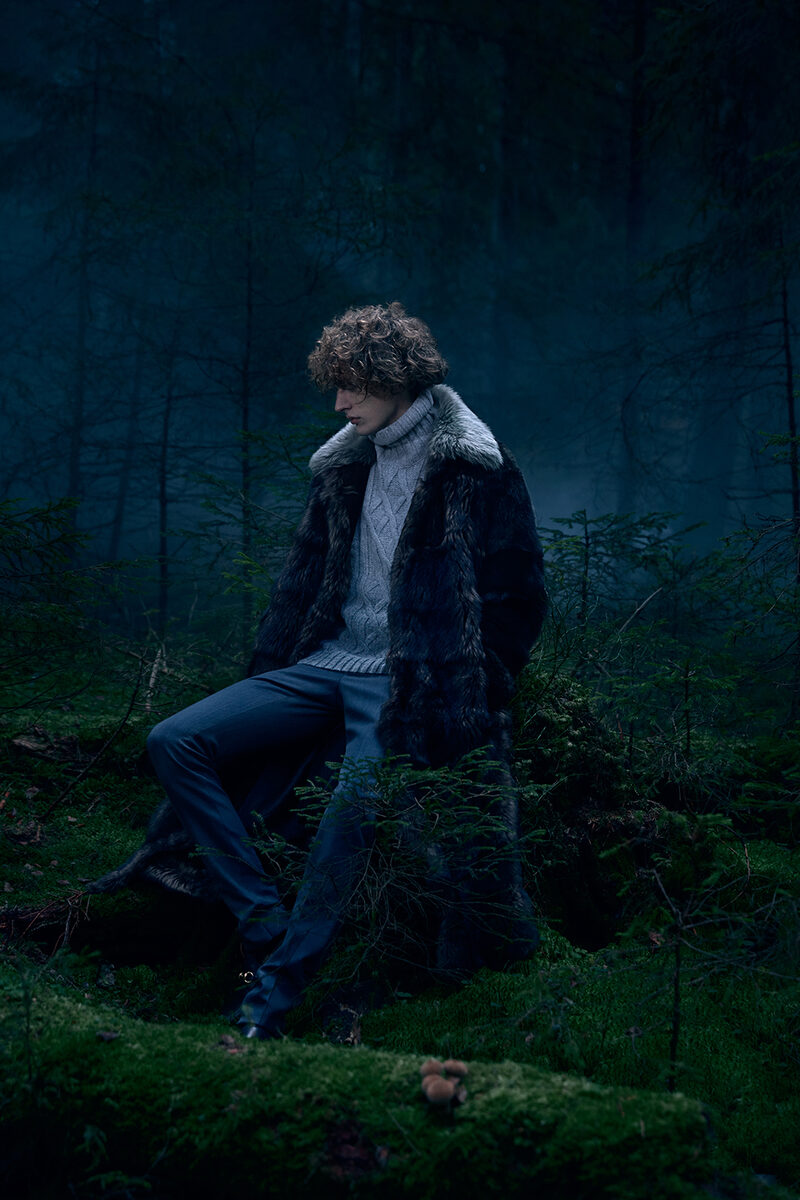 Male model Tobias Lundh goes 'Into the Woods' together with LUNDLUND photographer Eric BROMS for a must-see editorial appearing in the PLAZA UOMO Winter issue and here for you on GoSee