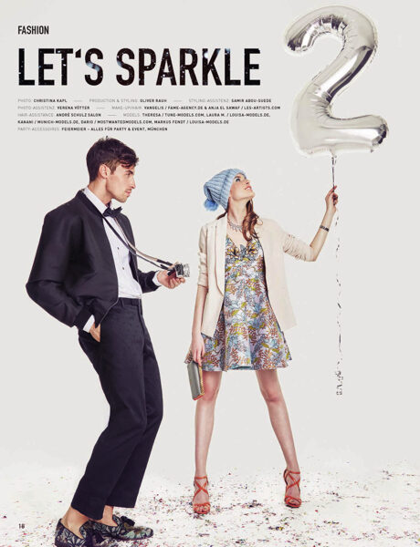 Let's sparkle! Party fashion in RUSH4 mag with hair, make-up & manicure by Anja EL SAWAF c/o lesARTISTS