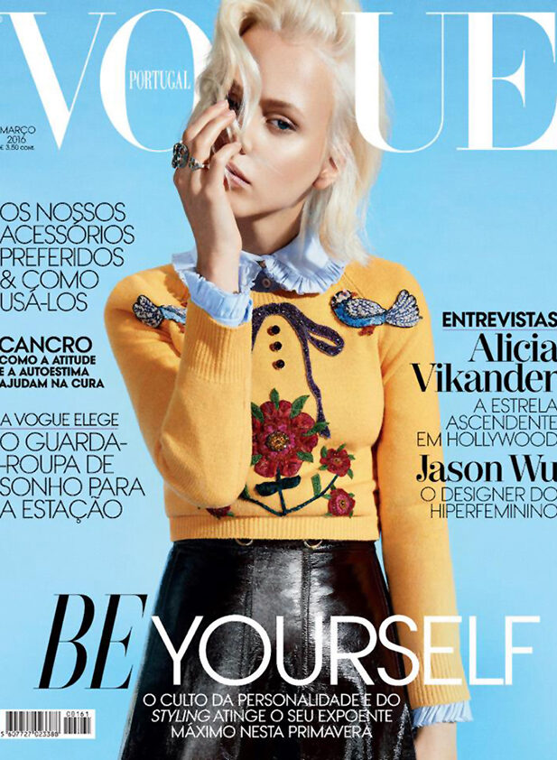 'Be Yourself' - Retro chic in the March 2016 title spread of VOGUE Portugal with cover star LOUISA Model Laura Mayerhoef
