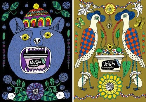 Illustrated motifs for the Swedish milk products by VERUM.se – artwork by Maja STEN c/o AGENT BAUER