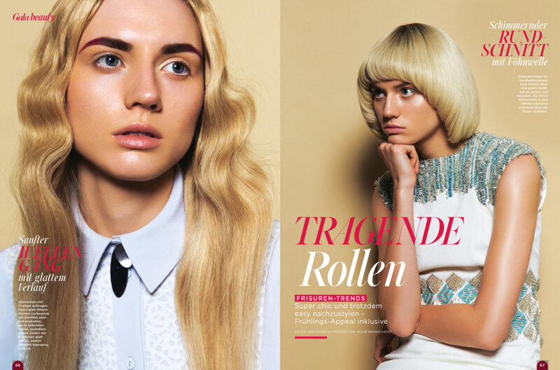 Hair trends in GALA mag with hair & beauty support from Helge Branscheidt c/o les ARTISTS by Josef Stockinger