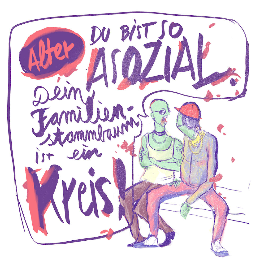'Dein Stammbaum ist ein Kreis' – für das CURT Mag liefert Paul GRABOWSKI freche Illustrationen und Typographie