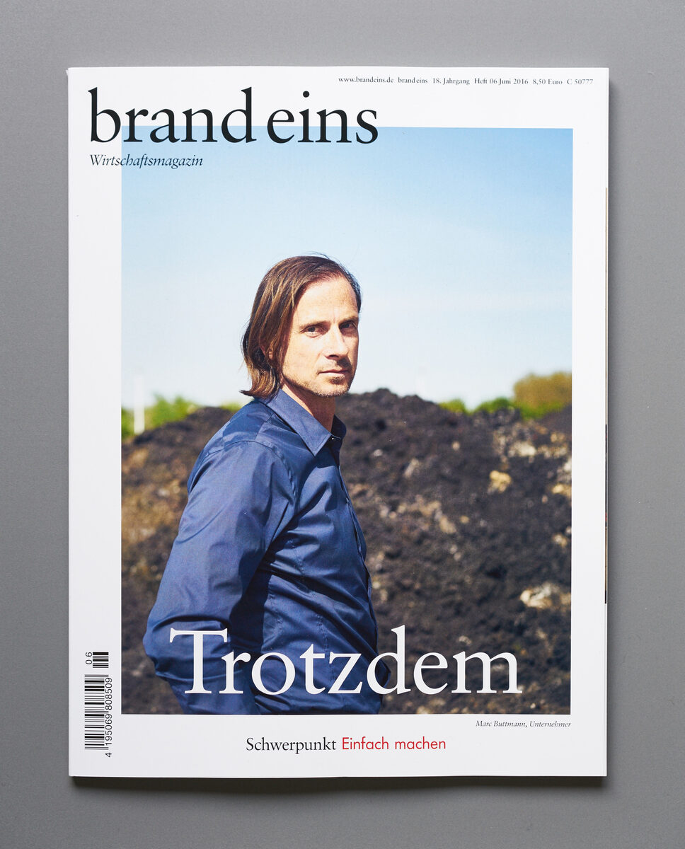 'Anyway' - Engineer Marc Buttmann on the June cover and in the cover story of BRANDEINS magazine – two portraits by Rüdiger NEHMZOW