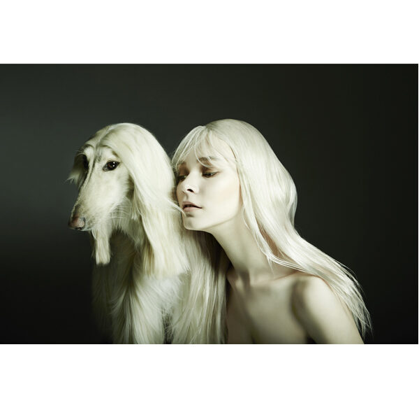 Man (and) woman's best friend in the latest hair spread by New York fashion and beauty photographer David BYUN c/o MO MANAGEMENT