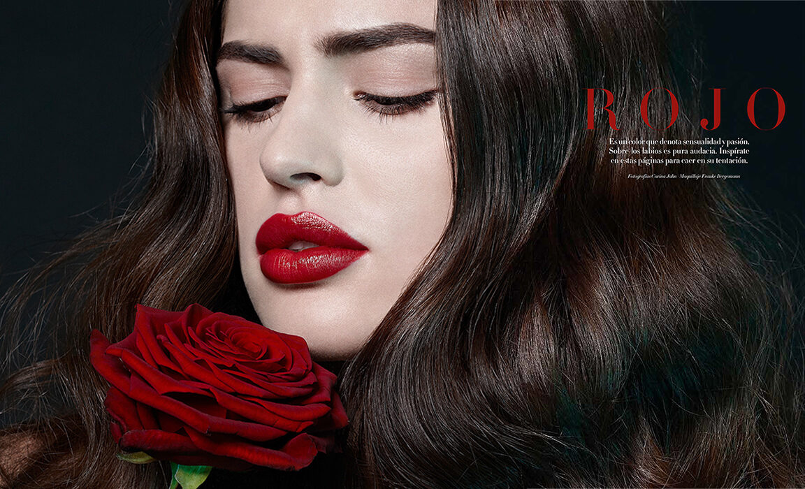 'Rojo' - sensuous beauty spread for HARPER'S BAZAAR Chile, photos by <b>CARINA JAHN</b>