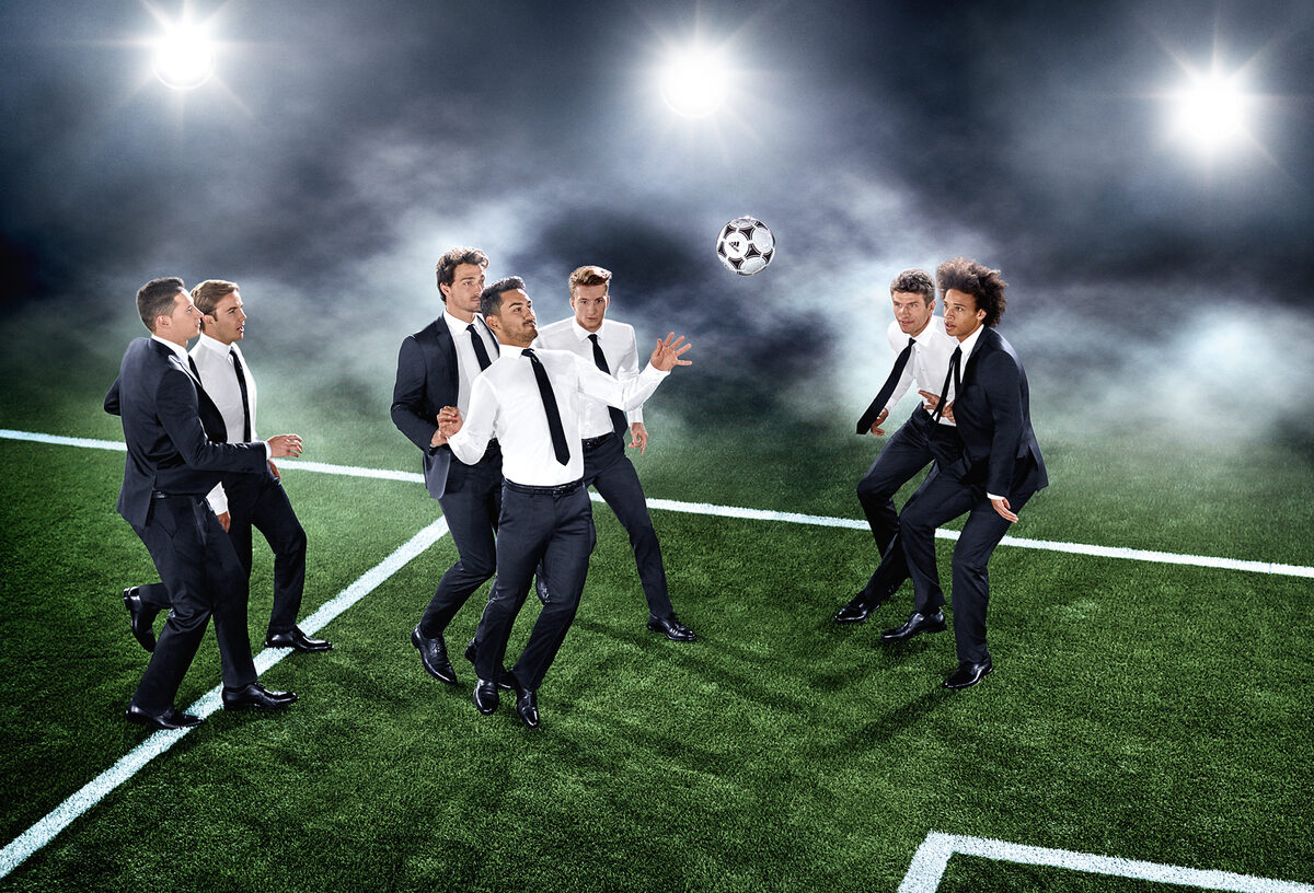HUGO BOSS clothes the German National Soccer team - <b>RAFF DIGTAL</b> in charge of post production of the DFB campaign, elegantly photographed by Christian Anwender