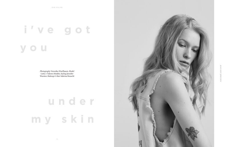 'I've got you under my skin' - figure-hugging fashion editorial in ONE mag with styling by Jennifer WURSTER c/o LES ARTISTS, photos by Veronika Wurfbaum