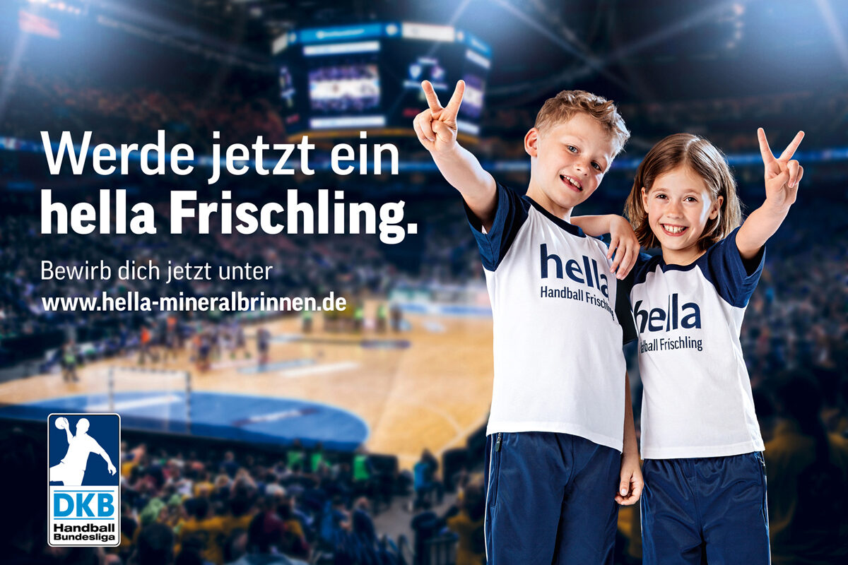 'Become a hella youngster!' - and serve handball pros HELLA Mineralbrunnen mineral water; we have three campaign motifs by Anna TARRIN