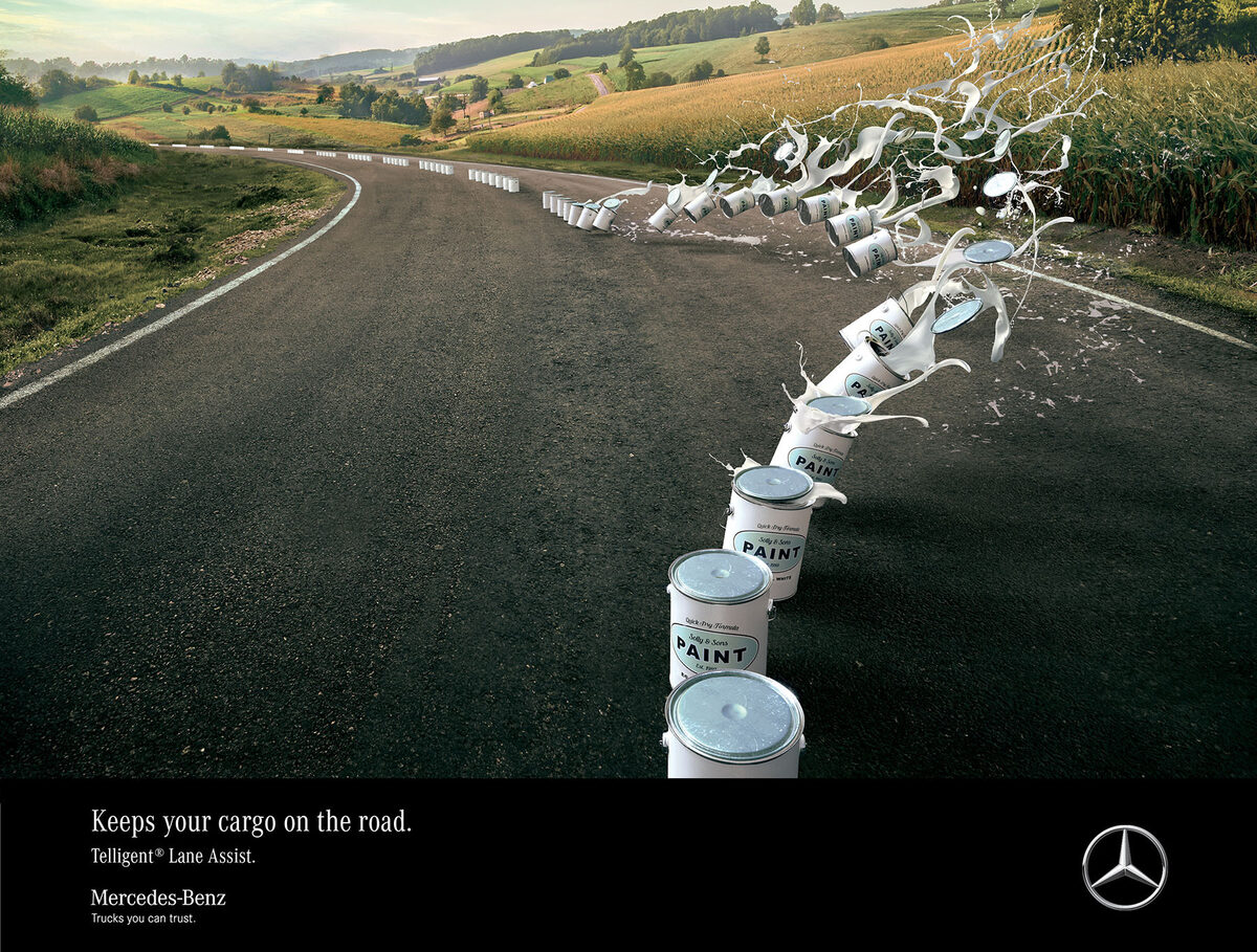 Lane Assist 'Keeps your Cargo on the Road' - <b>CARIOCA STUDIO &amp; CGI</b> c/o VISUALEYES ARTISTS realize a MERCEDES BENZ campaign