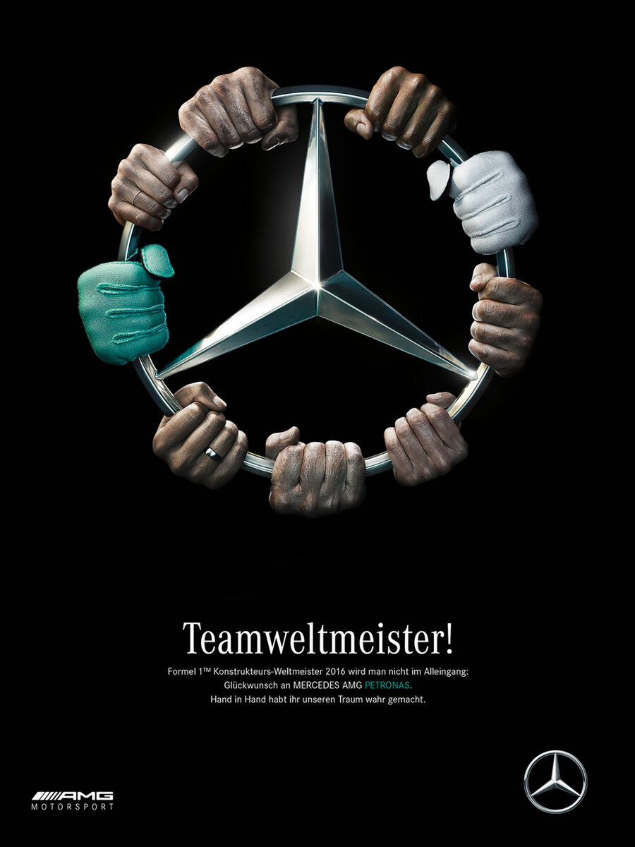 Ben & Martin photograph the global Mercedes AMG Formula 1 winner campaign for Antoni, Berlin and a modern transportation project
