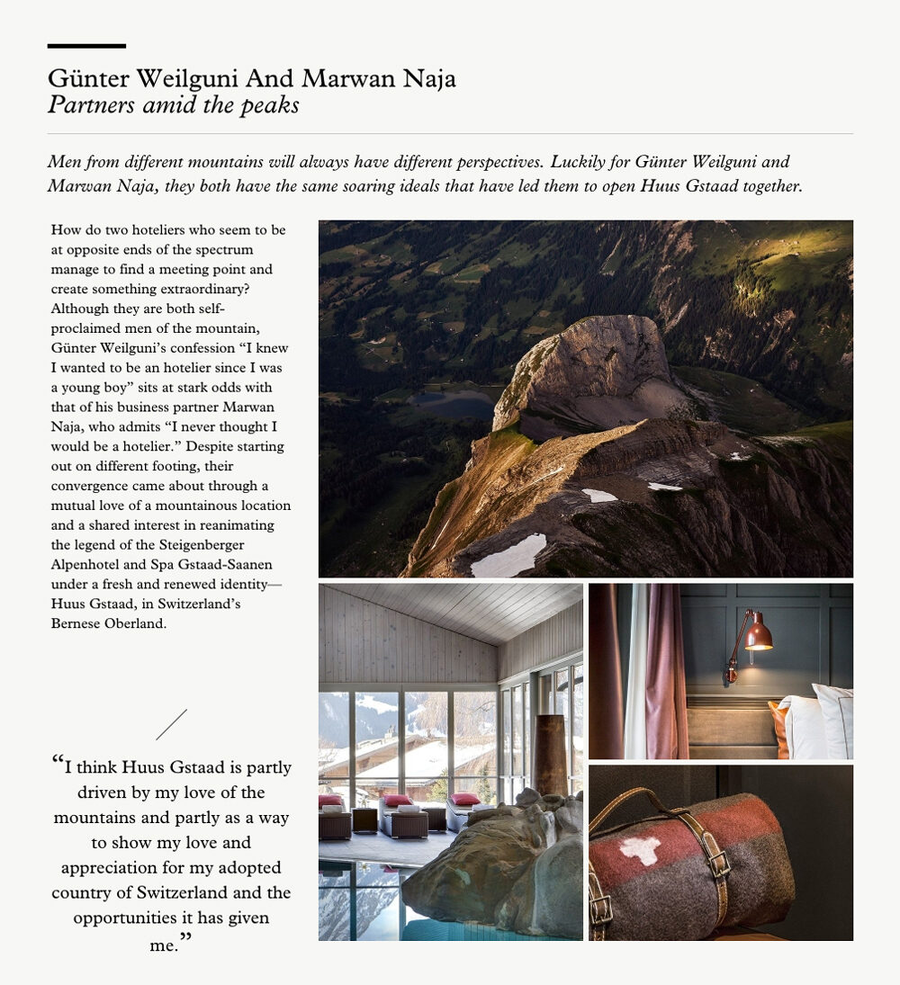 Huus Gstaad shoot for DESIGN HOTELS - photos by <b>David DAUB c/o WILDFOX RUNNING</b>