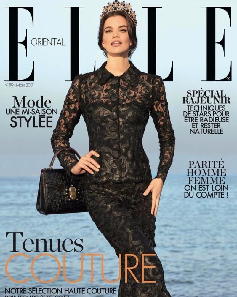 Haute Couture in der März-Ausgabe 17 der ELLE Oriental mit Model <b>Rianne TEN HAKEN c/o LOUISA MODELS</b> auf dem Cover, das Motiv für Euch auf GoSee