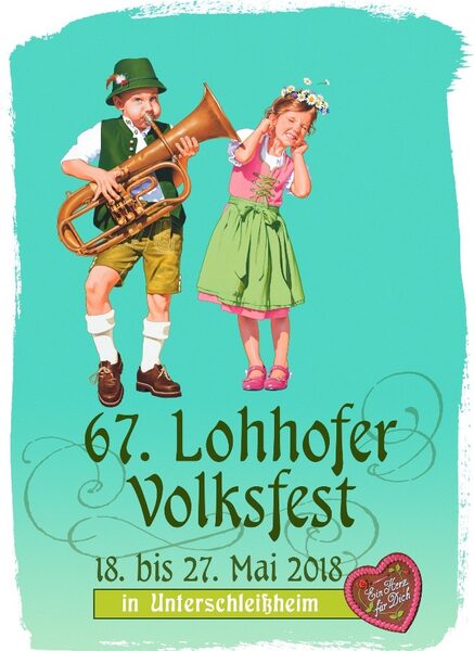 Poster illustrations for the 67th LOHHOFER Volksfest during Pentacost from 18 thru 27 May 2018 - with artwork by <b>Alfons KIEFER c/o ART ACT</b>