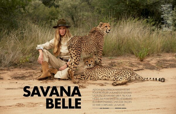 <b>Asa Tallgard</b> fotografiert wildromantisches 'Savana Bell' Editorial mit Model und Namibia-Aktivistin ALEKSANDRA ORBACK NILSEN für ELLE FRANCE