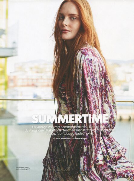 Die schöne Norwegerin <b>Karoline BJORNELYKKE c/o LOUISA MODELS</b> geniesst ihre 'Summertime' in der ELLE Norway, Fotos Isabel Watson