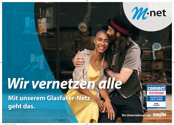 'Wir vernetzen alle' - M-Net Brand Campaign von Rasmus KAESSMANN c/o AGENTUR NEUBAUER mit Art Buying von <b>NEVEREST</b> für Serviceplan Campaign 3 auf GoSee