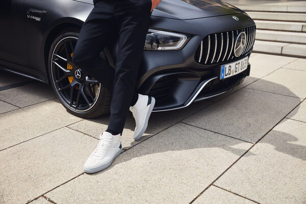 'Santoni For AMG: Hand Made Sneakers Shoes' <b>MARC AND DAVID</b> fotografieren für die Kooperation der Luxus Brands AMG und Santoni auf dem Gelände des neuen Berliner Flughafens