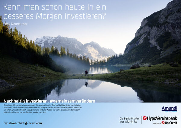 <b>MANUEL FERRIGATO</b> fotografiert Ex-Skirennfahrer Felix Neureuther für die Hypo Vereinsbank Kampagne vor atemberaubender Naturkulisse für Kolle Rebbe und Bonaparte Films