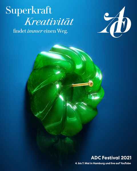 <b>DIRK WEYER </b>produces the&nbsp;‘Superpower Creativity’ campaign (stills + motion) for ADC Festival 2021 with gelatin dessert cake and Gold Nails for the agency Überground and Art Directors Club Germany
